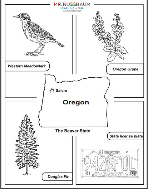 Oregon State Flag Page Coloring Pages