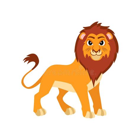 Isolated Lion Animated Animals Vector Illustration Stock Vector - Illustration of tiger, cute ...