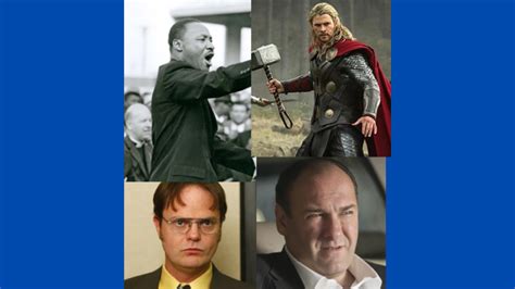 Hamlet's 'Slings and Arrows' Speech As Given by MLK, Thor, Dwight Shrute and Tony Soprano