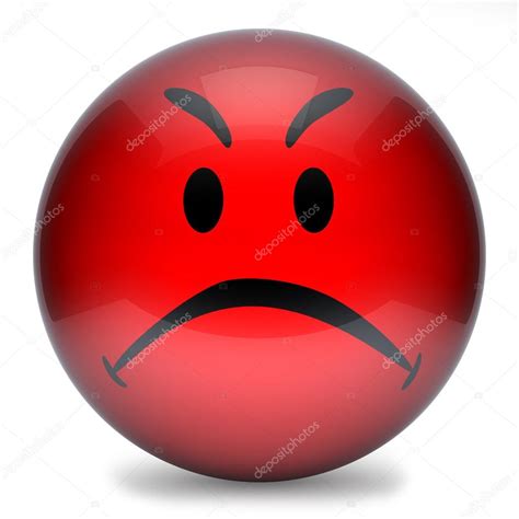 Smiley red angry 3d — Stock Photo © pogotskyihk #111688578