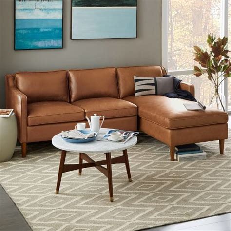 How Charming Designs Brown Leather Sofa With Chaise | by William ...