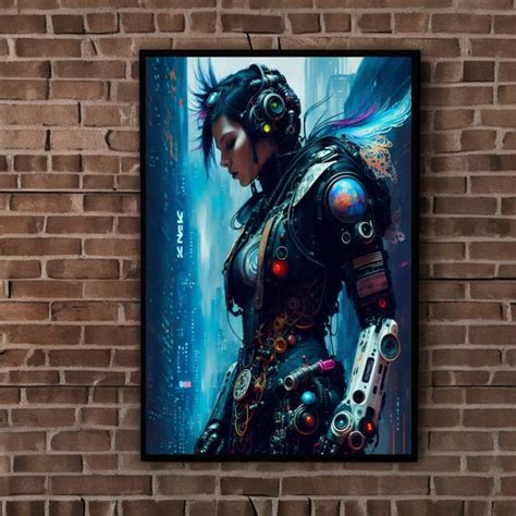 Cyberpunk, Cyberpunk Female Robot, Digital Download, Digital Art Print ...