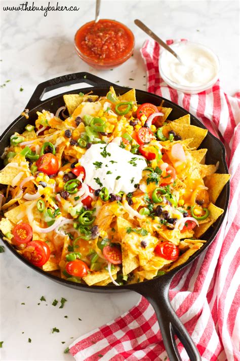 Healthy Vegetarian Nachos {with Rainbow Vegetables} - The Busy Baker