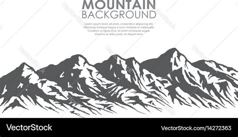 Mountain range silhouette isolated on white Vector Image