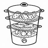Premium Vector  Coloring Book Electric Food Steamer Black And White sketch template