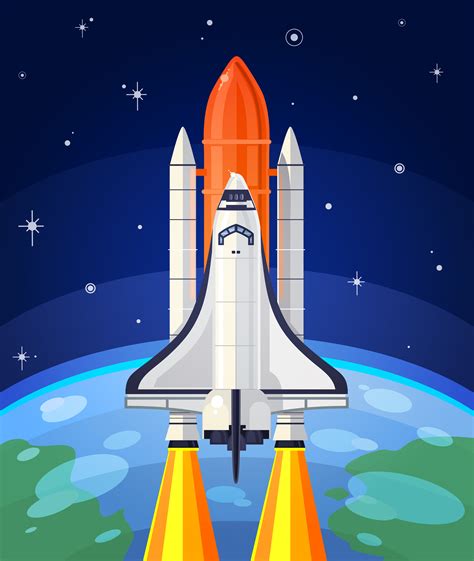 Vector illustration of a space rocket launch. - Download Free Vector Art, Stock Graphics & Images