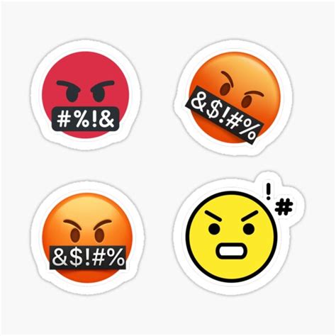 "Swearing Emoji" Sticker for Sale by StickersMaker4U | Redbubble