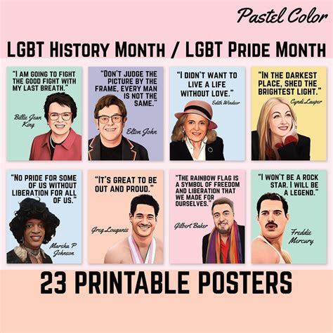 LGBT History Month, Lgbt Pride Month, Classroom Posters, Famous LGBTQ ...