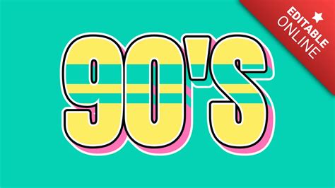 90s Colored Font Style Effect | Font Generator