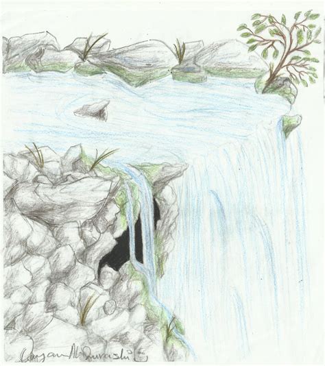 Waterfall I 'colored' by LayQur on DeviantArt