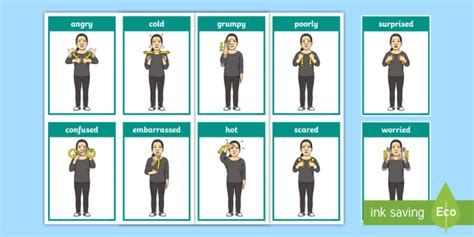 British Sign Language BSL Emotions and Feelings Flashcards