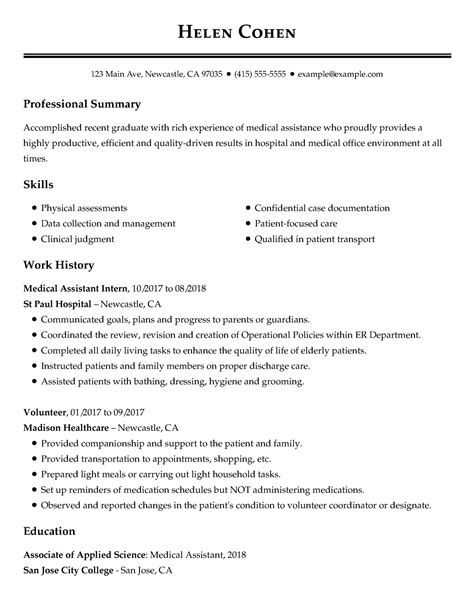 Professional Experience Resume Example | Free Letter Templates