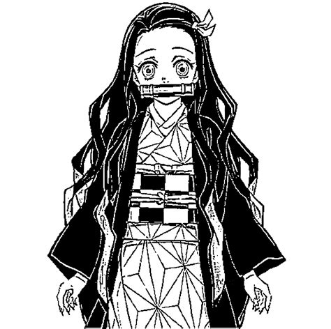 Nezuko Kamado 01 from Demon Slayer coloring page