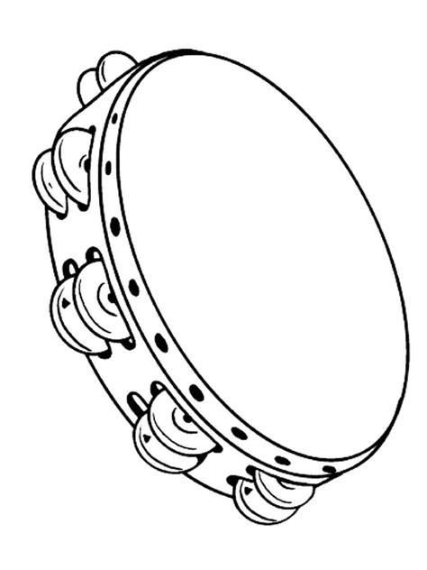 Tambourine coloring pages