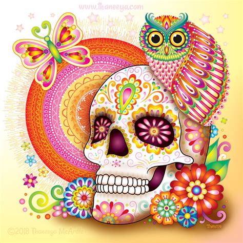 Sugar Skull Art: Colorful Day of the Dead Art by Thaneeya McArdle — Thaneeya.com