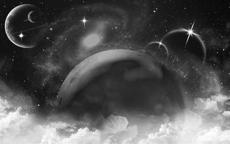 PicZene - Space Wallpaper Black And White