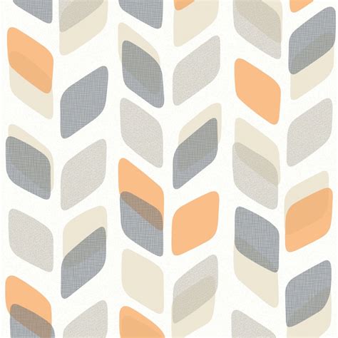 Galerie Unplugged Leaf Pattern Retro Geometric Vinyl Wallpaper UN3002