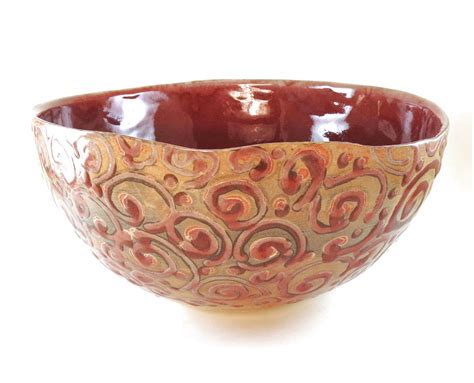 Large Pottery Bowl - Punch Bowl - Handmade Red Ceramic Bowl #ModernPotteryIdeas #ModernPottery # ...