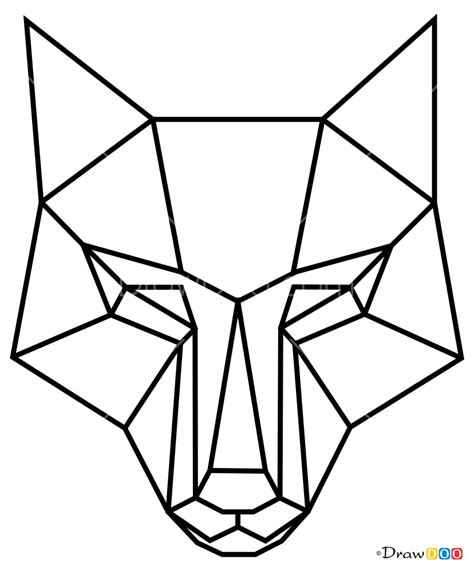 How to Draw Geometric Wolf Head, Tattoo Wolfs