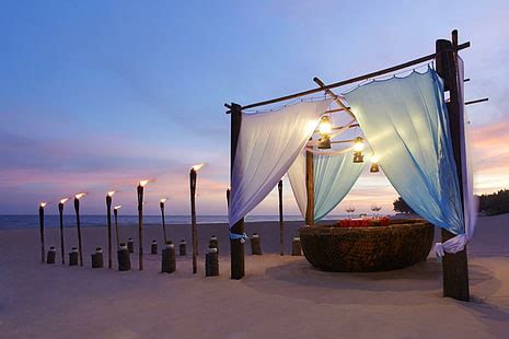 HD wallpaper: Sunset Beach Picnic, island, view, ornage, romantic, tropical | Wallpaper Flare
