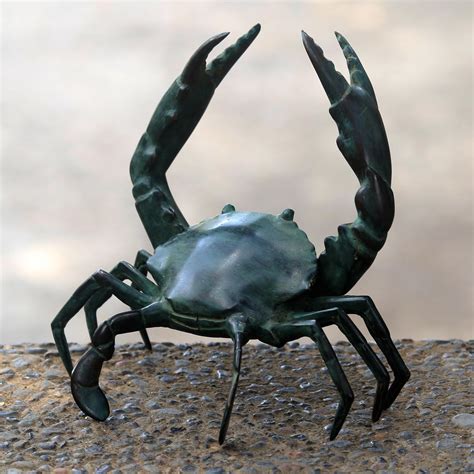 Sanur Crab Realistic Handcrafted Antiqued Bronze Crab Sculpture ...