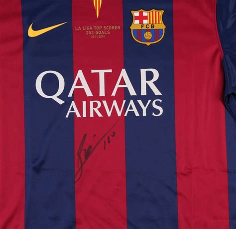 Lionel Messi Signed Barcelona Authentic Nike Soccer Jersey (Messi COA ...