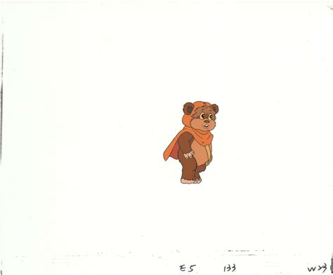 STAR WARS EWOKS WICKET from SEASON 1 Original Animation Production Cel and drawing from 1985 ...