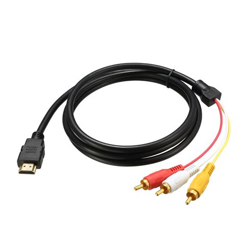 HDMI to 3 RCA Cable Male to Audio Video AV Conversion Line Cord Adapter Transmitter for HDTV DVD ...