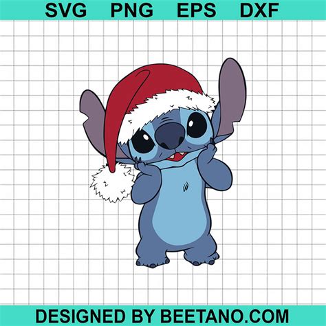 Christmas Stitch SVG, Santa Stitch SVG, Stitch With Christmas Hat SVG