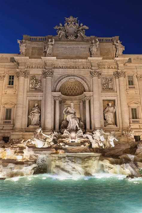 Trevi Photograph - Trevi Fountain At Night In Rome by Artur Bogacki | Trevi fountain, Trevi, Rome