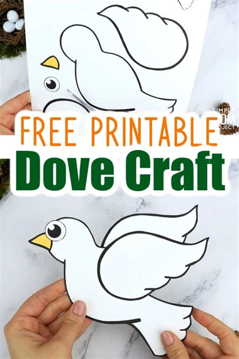 Free Printable Cut and Paste Dove Craft for Kids with Dove Template ...