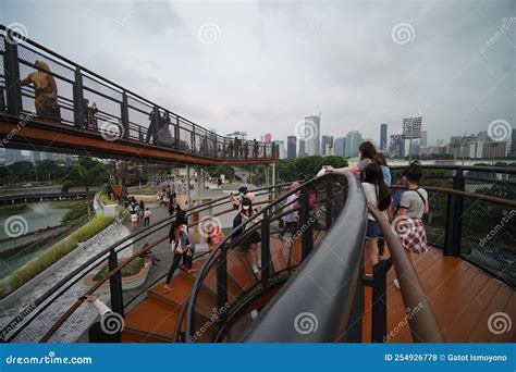 Sky Walk On The Roof Of The Senayan Park Mall With A View Of The City ...