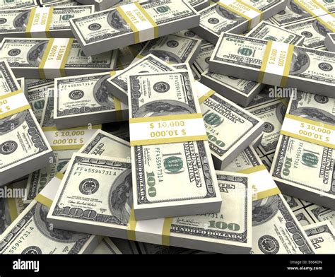 3d illustration of dollar banknotes heap, over white background Stock ...