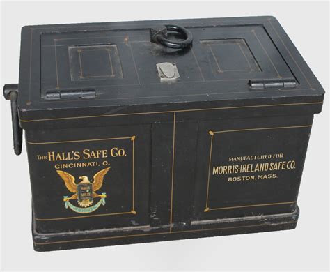 Bargain John's Antiques | Iron Strong Box - Halls Safe has key - Bargain John's Antiques