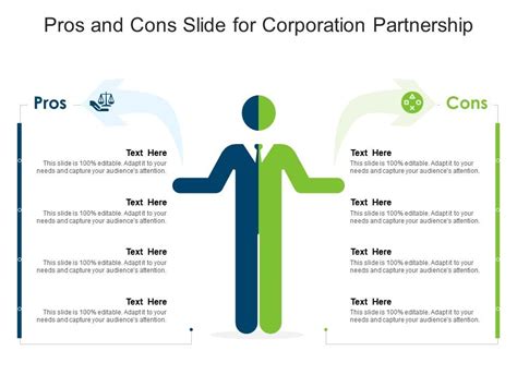 Pros And Cons Slide For Corporation Partnership Infographic Template ...