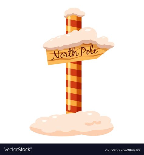 North pole sign icon cartoon style Royalty Free Vector Image