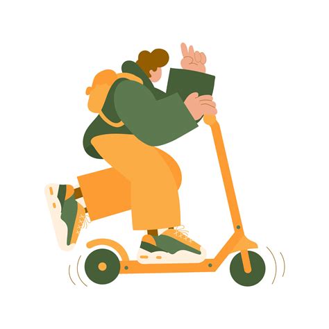 A young man on an electric scooter. Cartoon trend illustration 24343816 Vector Art at Vecteezy