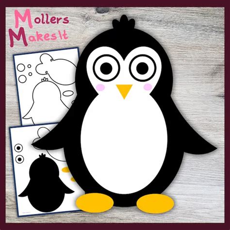 Penguin Craft Template, cut and glue - Mollers Makes It