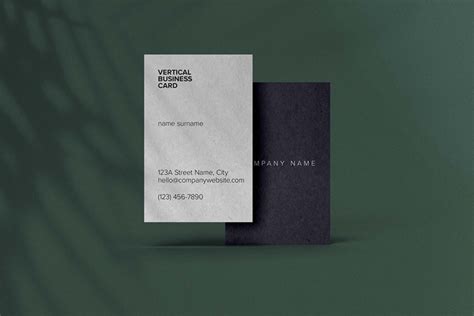 Free Front & Back Vertical Business Card Mockup (PSD)