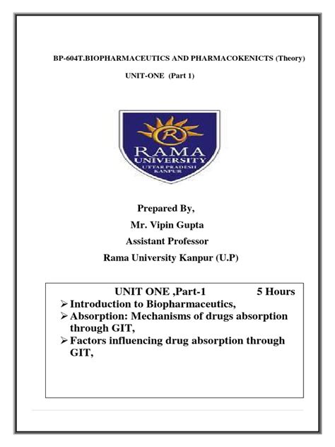 Drug Absorption Mechanism | PDF | Cell Membrane | Chemistry