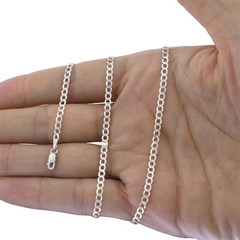 14K White Gold Solid Mens Womens 2mm-8.5mm Cuban Chain Pendant Necklace 16"- 30" | eBay