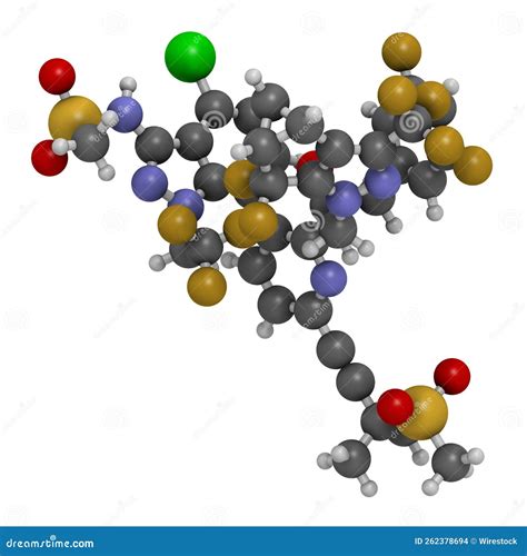 Lenacapavir Antiviral Drug Molecule. 3D Rendering Stock Illustration ...