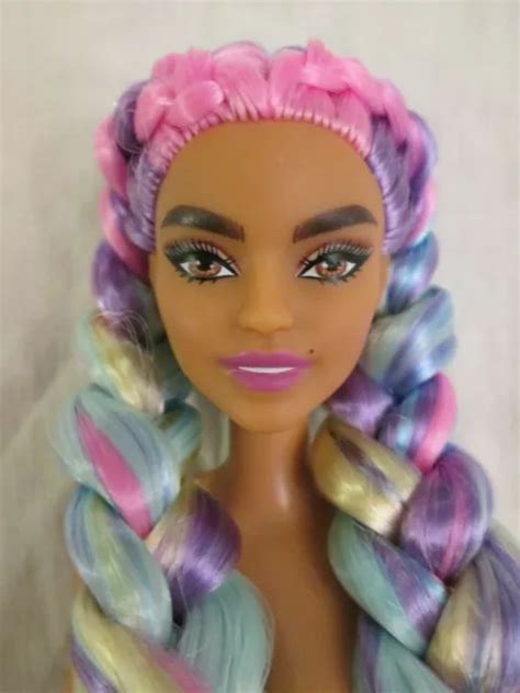 NUDE BARBIE EXTRA Doll #5 Unicorn Hair Braids 2020 Articulated Tall Body Smiling $24.99 - PicClick