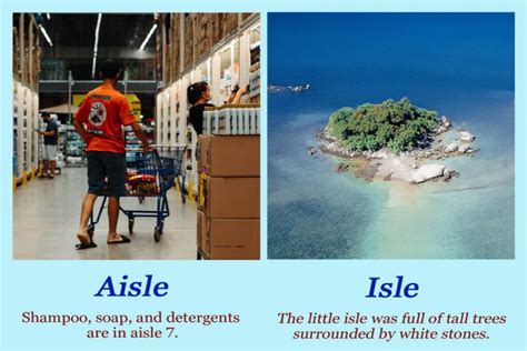 Difference between Isle and Aisle | Pair of Words - Literary English