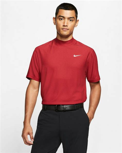 Nike Dri-FIT Tiger Woods Gym Red/Black Men's Mock-Neck Golf Top Size M - Walmart.com