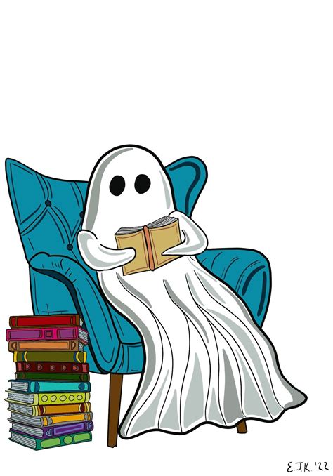 Ghost Reading Art Print Digital Download - Etsy