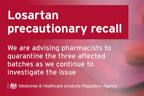 Three further batches of blood pressure and heart medication recalled from pharmacies - GOV.UK