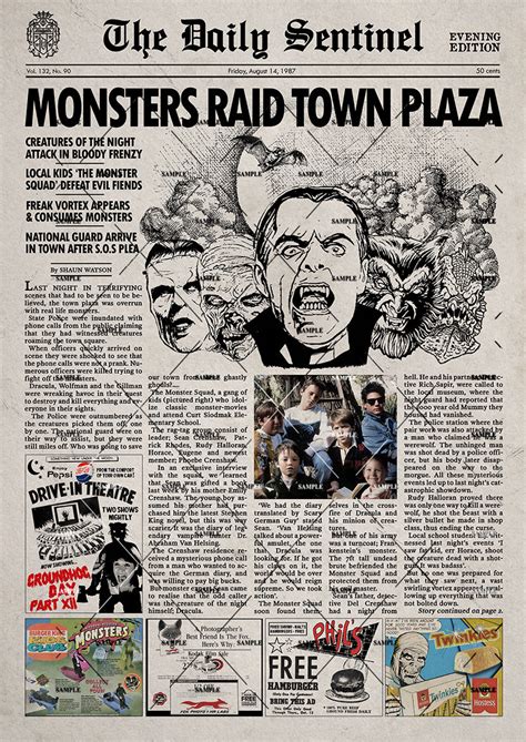 The Monster Squad Newspaper poster Print – CultClippings