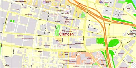 Camden and neighborhoods Printable Map CorelDraw | Freelancer