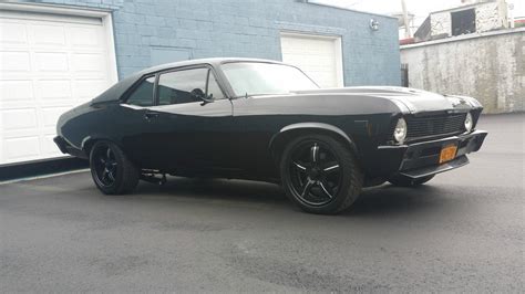 A 1969 Chevy Nova with Murdered out Pro Touring Treatment